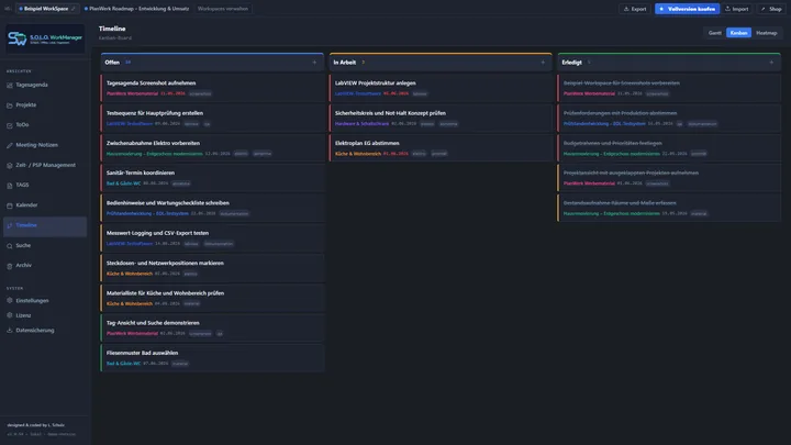 Screenshot: Kanban-Board